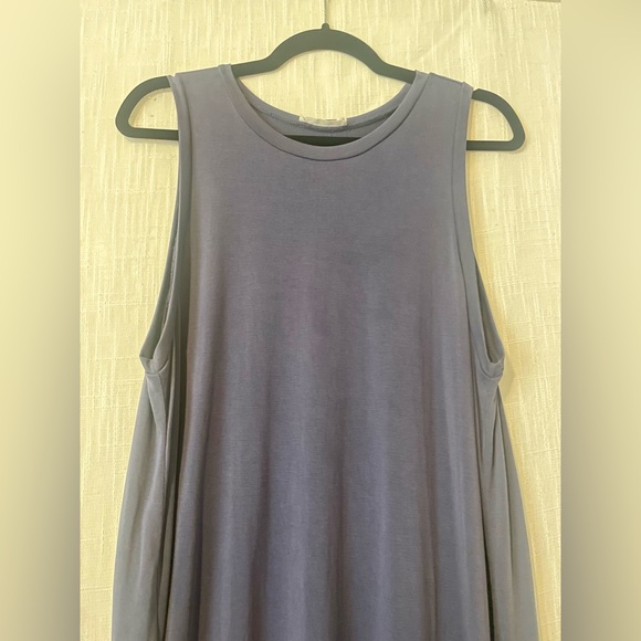 Lush Washed Denim Blue Midi Dress - Picture 3 of 10